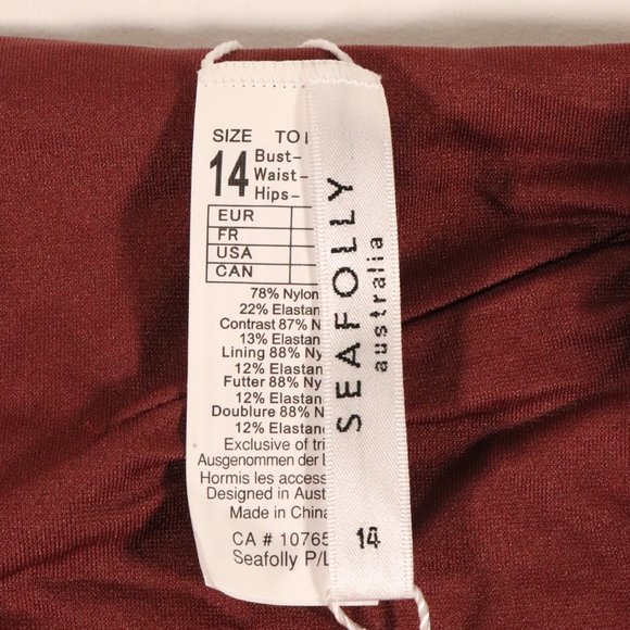 NWT Seafolly Cut Copy Split Side Brazilian in Tangelo - Picture 10 of 16